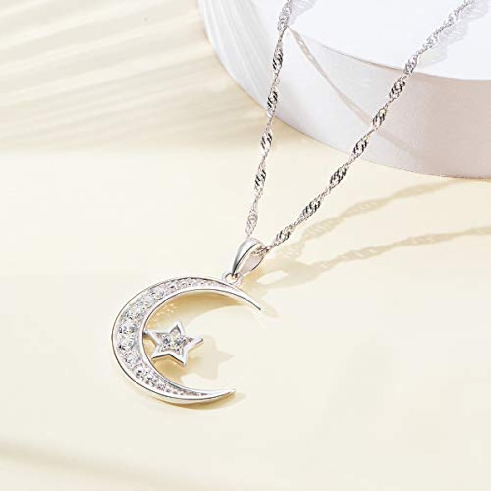 アクセサリー STAR JEWELRY MOON SETTING 0.06 MOON SETTING DIAMOND NECKLACE 0.06ct(2ZN1606)K18 ネックレス